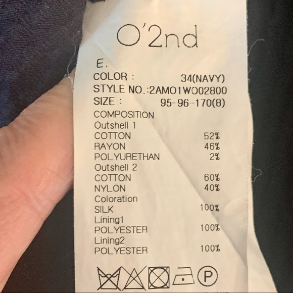 O’2ND Peplum Embroidered Sheer Sleeveless Blue Dress Size 8 - Picture 15 of 15